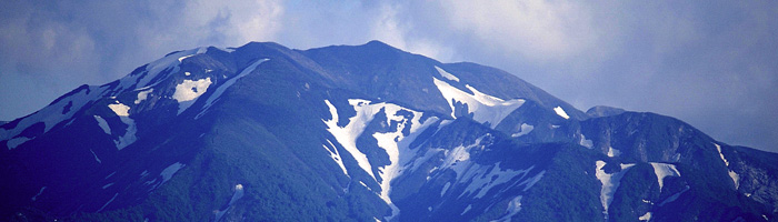 朳差岳の雪形「朳爺や(えぶりじや)」2007年6月2日撮影