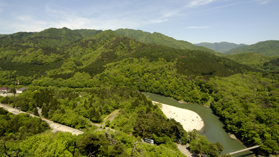 荒川と吊り橋